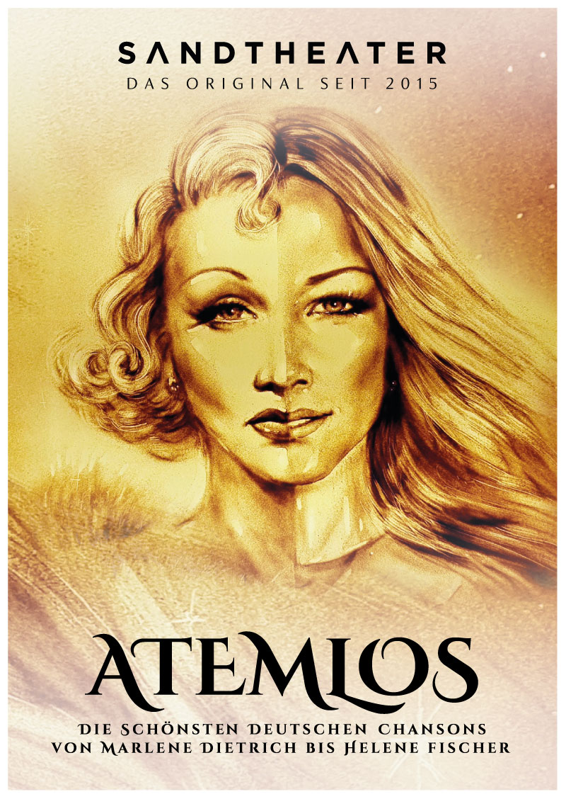 Atemlos-Die schönsten deutschen Chansons im Sand gemalt. Von Marlene Dietrich bis Helene Fischer